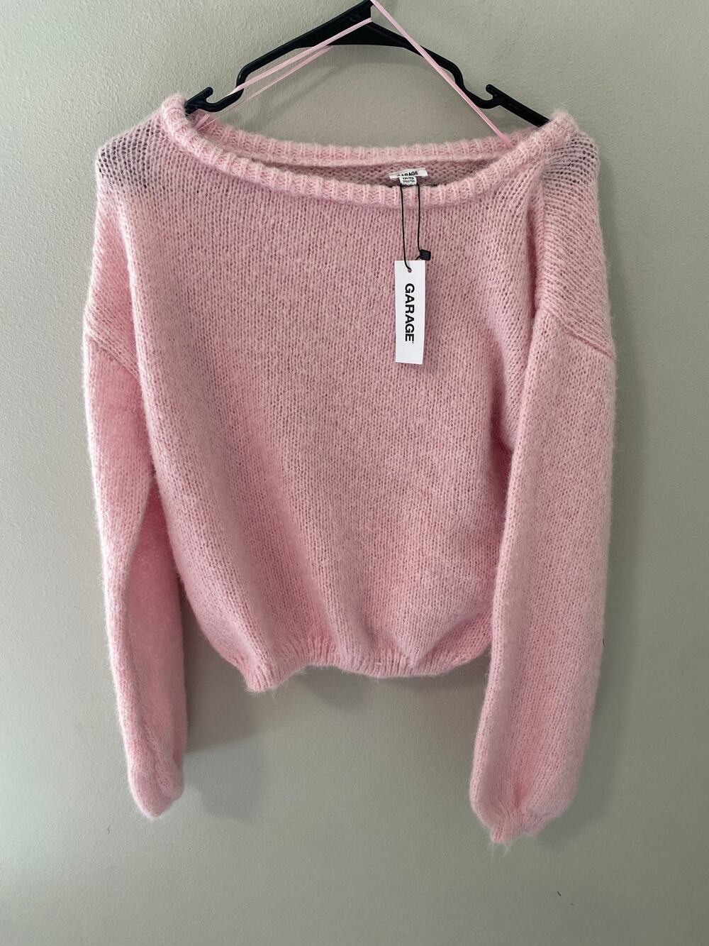 Garage Long Sleeve Crewneck Bubble Sweater, Parfait Pink Size XS